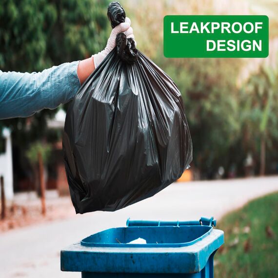 KITBEST 50L Recycling Müllbeutel Müllsäcke (40 Beutel), Starke Mülltüten Abfallbeutel Mülleimerbeutel, Passend für 30-50L Haus- und Gartenabfalleimer, Schwarze, reißfest und wasserdicht (60×80cm)