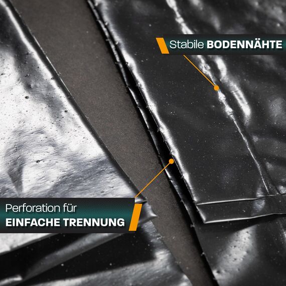 Hinrichs Müllsäcke 120L extra Stark - 25er Rolle - 70x110 cm - Extrem reißfeste Müllbeutel - Mülltüten aus Recycling LDPE - Schwarze Säcke - Abfallsäcke für Garten, Haushalt & Baustelle