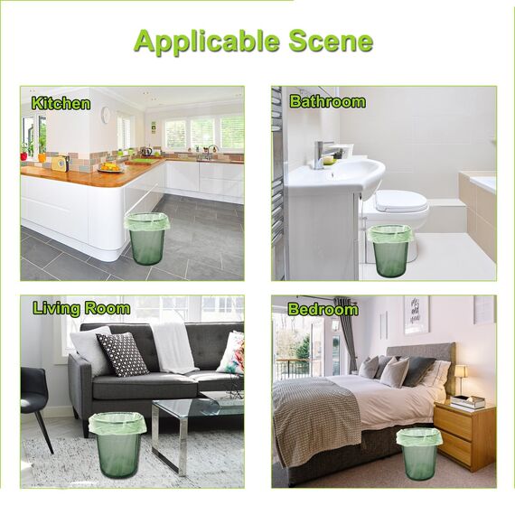 Biomüllbeutel 5 Liter x 120, KITBEST 1.2 gal Bio Müllbeutel 5L Biomülltüten Kompostierbare Müllbeutel Müllsack, Bio Beutel Küchen Lebensmittel Abfallbeutel für Küche, Büro, Wohnzimmer (40 x 45cm)