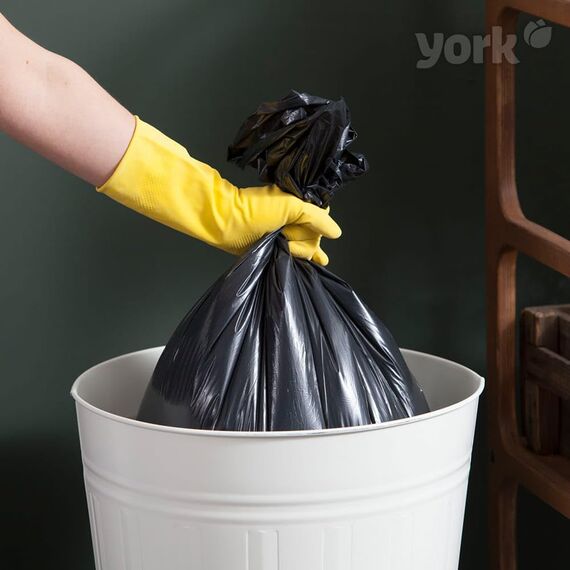 York Müllsäcke 60 L Müllbeutel 10 Stück Mülltüten Abfallsäcke Schwerlast Extra Stark Stabil Schwarz