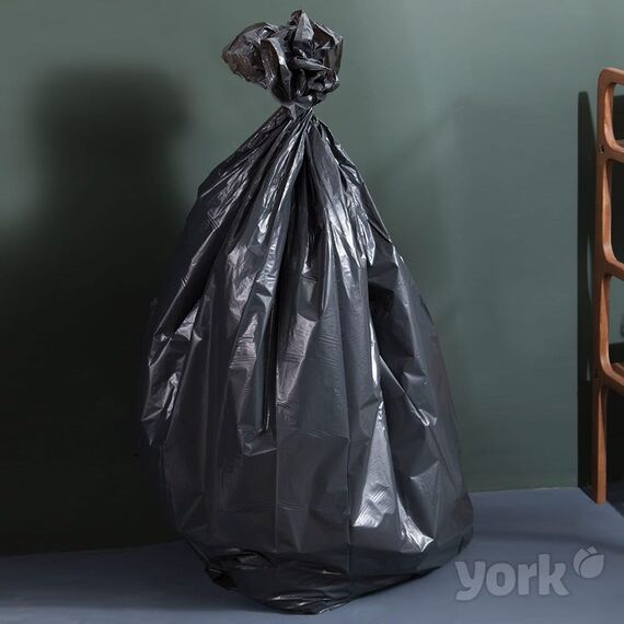 York Müllsäcke 60 L Müllbeutel 10 Stück Mülltüten Abfallsäcke Schwerlast Extra Stark Stabil Schwarz