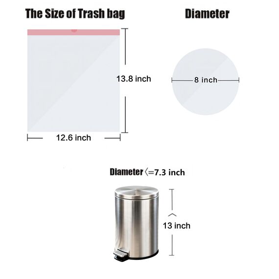 AURMOO Reißfest Müllbeutel 5L mit Zugband, Abbaubar Biomüllbeutel, 210 Stück, Tropfsichere Mülltüten mit Zugband, Reißfeste Müllsäcke für Mülleimer, B32XH35cm, Weiß