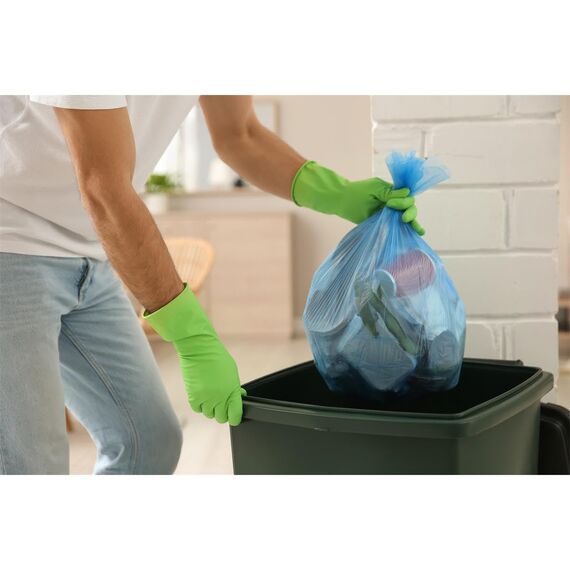 Gut & Günstig Müllbeutel mit Tragegriff, 50 Liter, 20 Stück pro Rolle, reiß- und flüssigkeitsbeständig, recycelbares Produkt und Verpackung