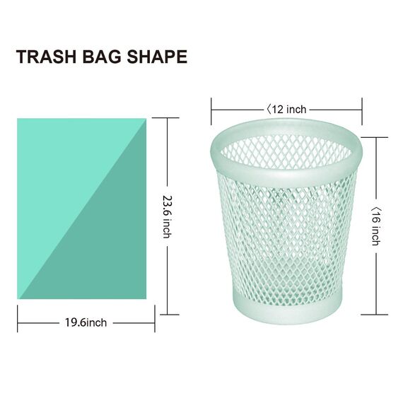 AURMOO Reißfest Müllbeutel 25L, Abbaubar Biomüllbeutel, Tropfsichere Mülltüten für Hausmüll, 150 Stück, Reißfeste Müllsäcke für Mülleimer, B50xH60cm, Grün
