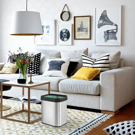 AURMOO Reißfest Müllbeutel 8L mit Henkel, Abbaubar Biomüllbeutel, 180 Stück, Tropfsichere Mülltüten für Hausmüll, Reißfeste Müllsäcke für Mülleimer, B40xH59cm, Grün