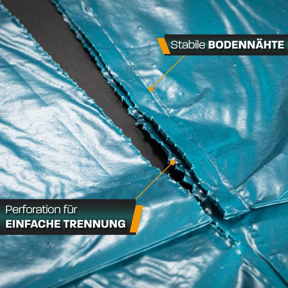 Hinrichs Müllsäcke 240L extra Stark - 15er Rolle - 100x125 cm - Extrem reißfeste Müllbeutel - Mülltüten aus Recycling LDPE - Blaue Säcke - Abfallsäcke für Garten, Haushalt & Baustelle