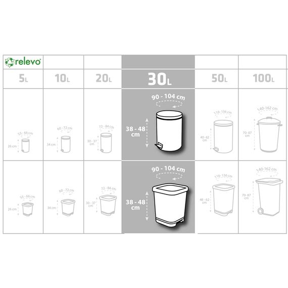Relevo Grüne Müllbeutel mit Zugband – 30L (B 55 cm x H 60 cm), 45 Beutel (3 Rollen × 15 Beutel) | Extra Starke Müllsäcke | 100% Recyceltes LDPE aus Gewächshäusern | Zertifiziert (Blauer Engel)