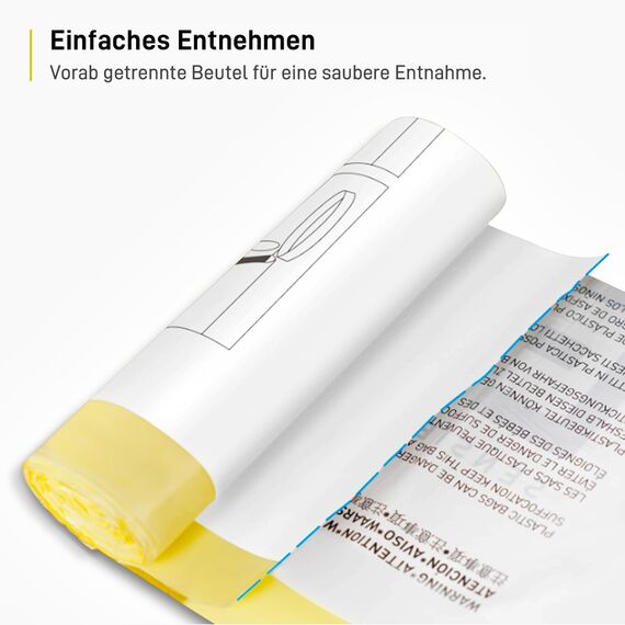 EKO Größe F-1 Müllbeutel (30.3L), extra starke Müllsäcke mit Zugband für Küche, 20 Beutel, weiß, Perfekte Passform für Recycling-Mülleimer mit mehreren Fächern