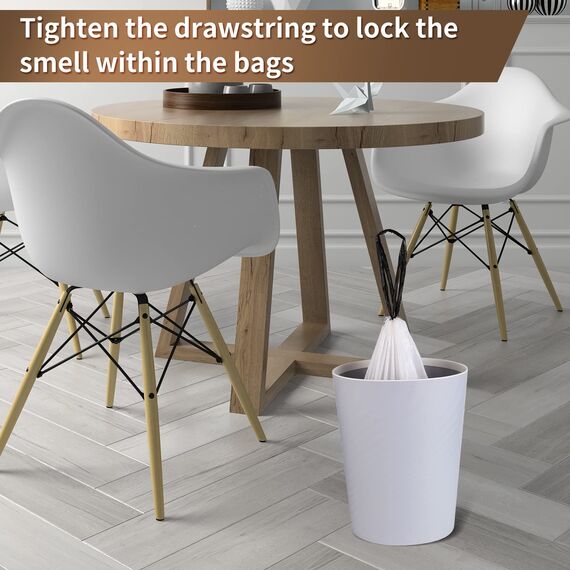 30l Kleiner Müllsack mit Kordelzug 100 Stück müllbeutel für kleine Mülleimer Büro, K,üche, Badezimmer, Müllbeutel, verdickt, dehnbar