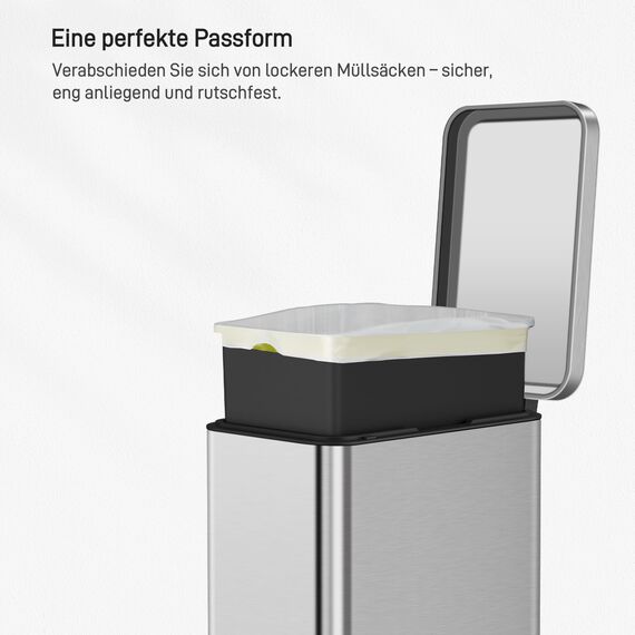 EKO Müllbeutel Größe A (3L- 6L), extra starke Müllsäcke mit Zugband für Küche und Bad, 80 Beutel, 1 Packung, weiß, klein, Geeignet für Mülleimer mit 3L, 4L, 5L, 6L