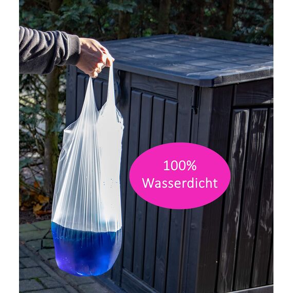 60 Stück Müllbeutel Premiumline: 35 Liter, 3er Pack (3 x 20 Stk.), Größe: 54 x 63 cm - Reißfest und wasserdicht - Mit Trage-Griff/Henkel