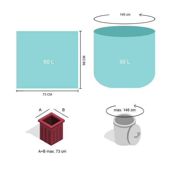 ZURAS 60 Liter Biomüllbeutel 75 Stk. kompostfähige, biologisch abbaubare Müllbeutel auf pflanzlicher Basis, DIN EN 13432 zertifiziert und geprüft, reißfest und wasserdicht