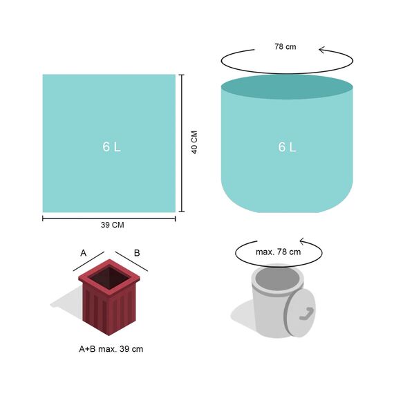 ZURAS 6 Liter Biomüllbeutel 200 Stk. kompostfähige, biologisch abbaubare Müllbeutel auf pflanzlicher Basis, DIN EN 13432 zertifiziert und geprüft, reißfest und wasserdicht
