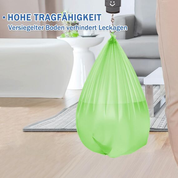 XUXRUS Biomüllbeutel 10L Kompostierbare Müllsäcke 120 Stück Reißfeste Biomülltüten Küchen Lebensmittel Abfallbeutel