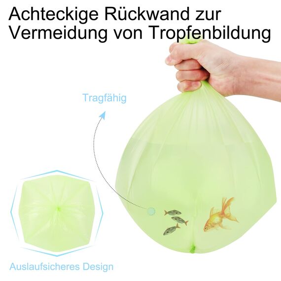 Müllsäcke kompostierbare müllbeutel-50pcs biomülltüten-50L: Aievrgad 13 gallon rubbish bag - 100% recycled, thick, biodegradable, compostable, for kitchen/home/garden green