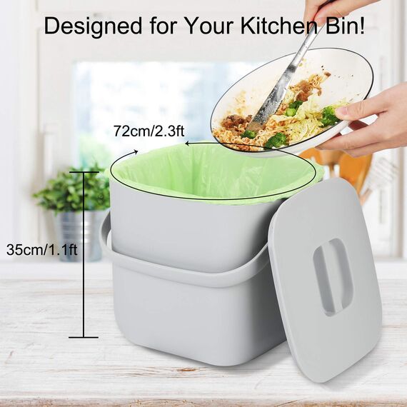 Biologisch abbaubare Müllbeutel 120 Stück, Aievrgad 5 l/1,2 Gallonen kleine Müllbeutel/für Arbeitsplattenbehälter. Abfallbeutel, 100% recycelt, robust, abbaubar, Kompostbeutel