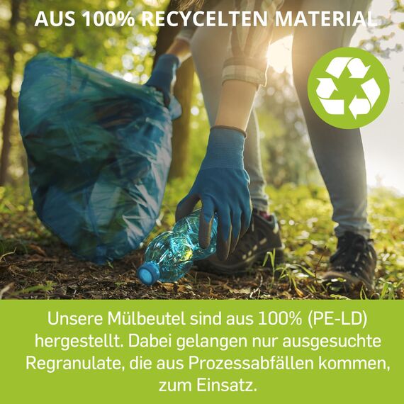 1 Rolle Schwerlast Müllsäcke, à 15 QUALITY PLUS Müllbeutel, Müllsäcke blau, Mülltüten extrem reißfest, 120l, 700x1100mm, 70my | speziell für Gewerbe, Bau, Bauschutt und Garten