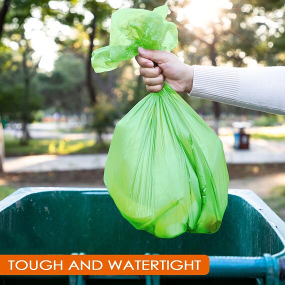 Tekenewbse 120 Stück Müllbeutel, Biomüllbeutel 20L, 45 x 50 cm Bio Müllsäcke, Mülltüten, Biomülltüten, Kompostierbare Müllbeutelm, Biomüllbeutel Papier, Biomüllsäcke, Müllsäcke, Trash Bags (Grün)