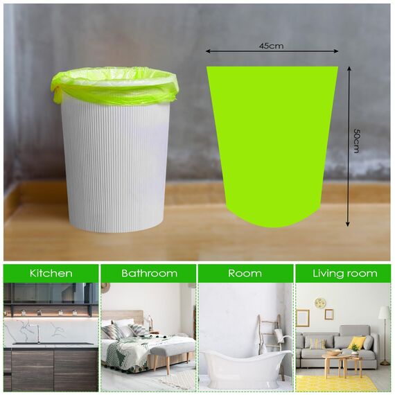 Tekenewbse 120 Stück Müllbeutel, Biomüllbeutel 20L, 45 x 50 cm Bio Müllsäcke, Mülltüten, Biomülltüten, Kompostierbare Müllbeutelm, Biomüllbeutel Papier, Biomüllsäcke, Müllsäcke, Trash Bags (Grün)