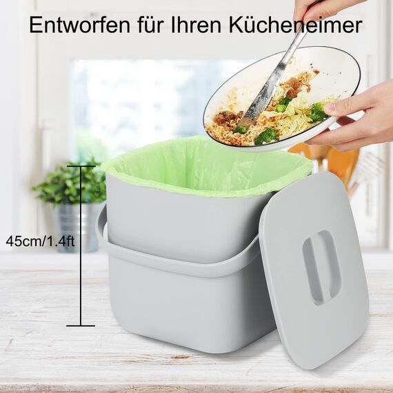 biomüllbeutel kompostierbare müllbeutel-100pcs bio müllbeutel-20L : Aievrgad 20L Müllbeutel 100% recycelt, dick, biologisch abbaubar, kompostierbar, für Lebensmittel/Haushalt/Garten - grün