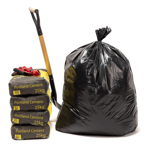 Relevo Professionelle Schwarze Schwerlast-Müllsäcke – 150L (B 80 cm × H 110 cm), 30 Säcke (3 Rollen × 10 Säcke) | Extra Stark & Auslaufsicher | 75 µm (Mikrometer) | 100% Recyceltes LDPE