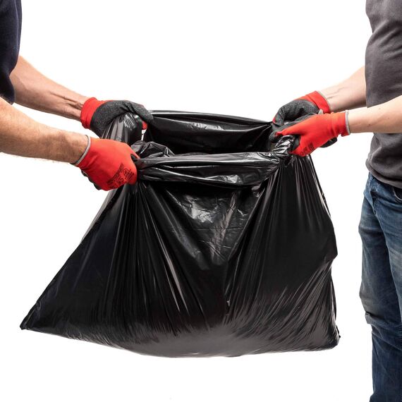 Relevo Professionelle Schwarze Schwerlast-Mülltonnensäcke – 240L (B 120 cm × H 140 cm), 10 Säcke pro Rolle | Extra Stark & Auslaufsicher | 55 µm (Mikrometer) | 100% Recyceltes LDPE