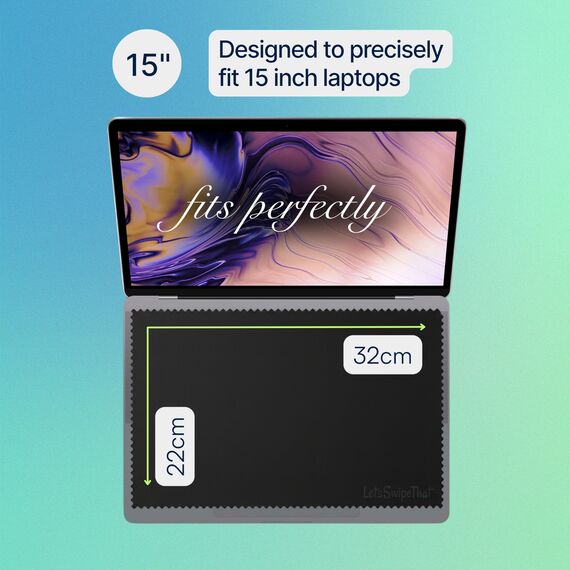 LetsSwipeThat® 1x Mikrofasertuch Laptop [15 Zoll] - MacBook Air Zubehör | MacBook Zubehör Must-Have | Bildschirm Putztücher & Laptop Tastaturschutz