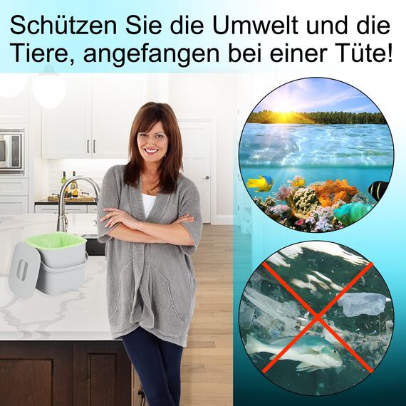 biomüllbeutel kompostierbare müllbeutel-100pcs bio müllbeutel-20L : Aievrgad 20L Müllbeutel 100% recycelt, dick, biologisch abbaubar, kompostierbar, für Lebensmittel/Haushalt/Garten - grün