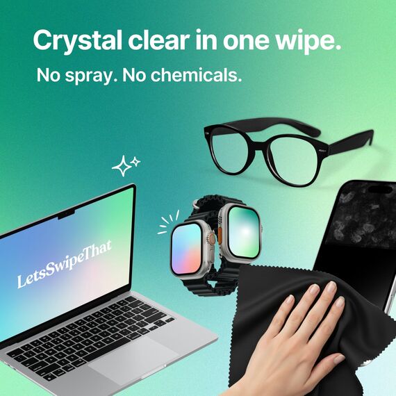 LetsSwipeThat® 1X Mikrofasertuch für Laptop Tastaturschutz - Laptop Zubehör 15.6 Zoll Display - Tuch für Streifenfreie Reinigung