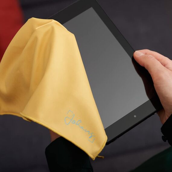 Johans® XXL Mikrofasertuch zur Reinigung von Smartphone, Tablet, Brille, Display, Kamera | Displaytuch, Brillenputztuch, Reinigungstuch | Optikerqualität in 30x30cm (Gelb)