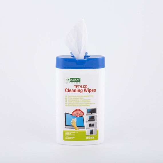 D.RECT Allzweck-Reinigungstücher 100 Stück x 4 Set - Feuchte Reinigungstücher in Spender - 400x Feuchte Allzwecktücher für TFT/LCD-Monitore, Notebook, Tablet