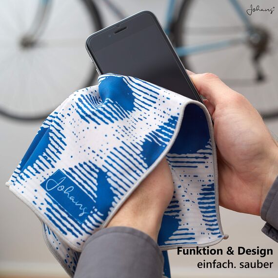 Johans® XXL Mikrofasertuch | Optikerqualität 30x30cm zur Reinigung von Brille, Smartphone, Tablet, Kamera | Brillenputztuch, Displaytuch (Circles)