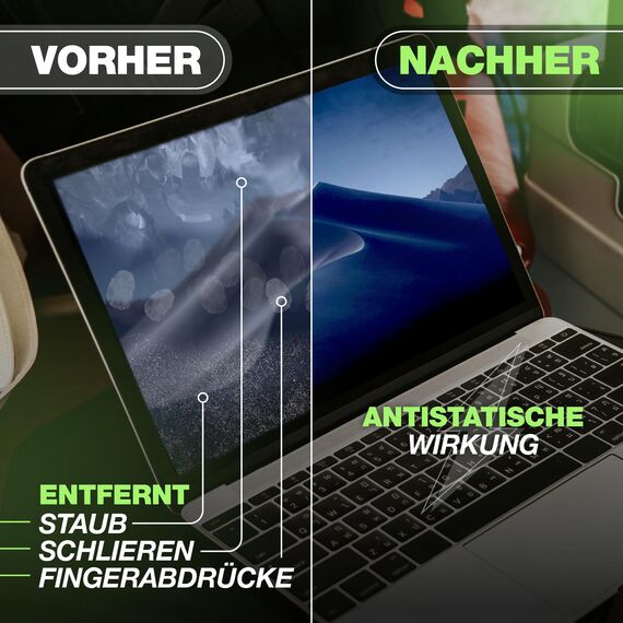 500ml Bildschirmreinigungsspray + 3X Mikrofasertuch: 40x40cm, 30x30cm, | Reinigungsflüssigkeit | Für Smartphone, Laptop, Tablet, TV, LCD/TFT, LED, OLED, Monitore, Uhren | Kein Verschmieren