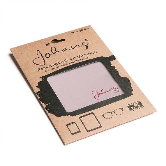Johans® XXL Mikrofasertuch zur Reinigung von Smartphone, Tablet, Brille, Display, Kamera | Displaytuch, Brillenputztuch, Reinigungstuch | Optikerqualität in 30x30cm (Rosé)