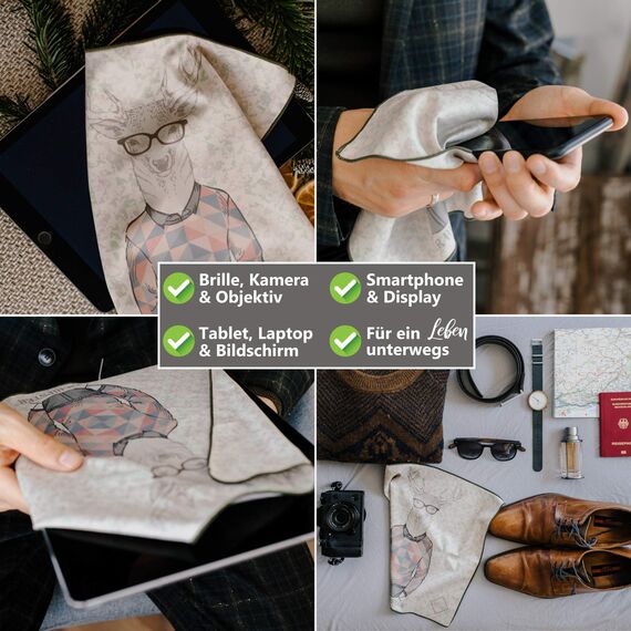 Johans® XXL Mikrofasertuch | Optikerqualität 30x30cm zur Reinigung von Brille, Smartphone, Tablet, Kamera | Brillenputztuch, Displaytuch