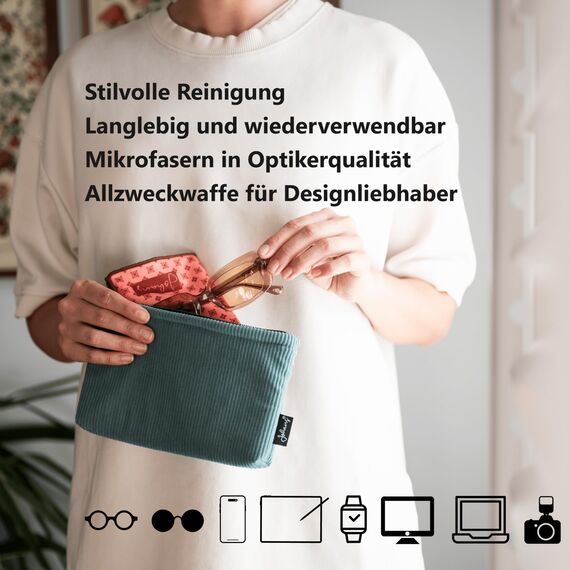 Johans® XXL Mikrofasertuch | Optikerqualität 30x30cm zur Reinigung von Brille, Smartphone, Tablet, Kamera | Brillenputztuch, Displaytuch, Poliertuch