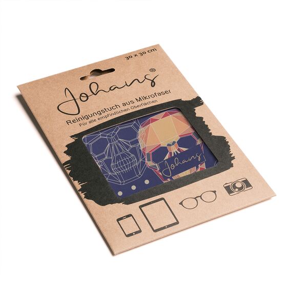 Johans® XXL Mikrofasertuch zur Reinigung von Smartphone, Tablet, Brille, Display, Kamera | Displaytuch, Brillenputztuch, Reinigungstuch | Optikerqualität in 30x30cm (Cranium)