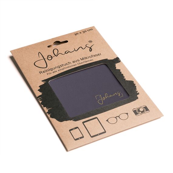 Johans® XXL Mikrofasertuch zur Reinigung von Smartphone, Tablet, Brille, Display, Kamera | Displaytuch, Brillenputztuch, Reinigungstuch | Optikerqualität in 30x30cm (Anthrazit)