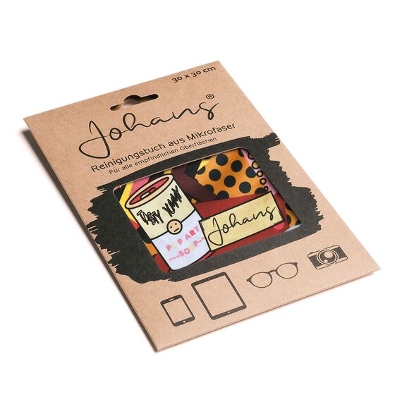 Johans® XXL Mikrofasertuch | Optikerqualität 30x30cm zur Reinigung von Brille, Smartphone, Tablet, Kamera | Brillenputztuch, Displaytuch (Rockabilly)