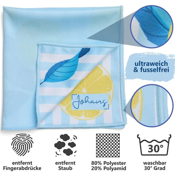 Johans® XXL Mikrofasertuch zur Reinigung von Smartphone, Tablet, Brille, Display, Kamera | Displaytuch, Brillenputztuch, Reinigungstuch | Optikerqualität in 30x30cm (Capri)