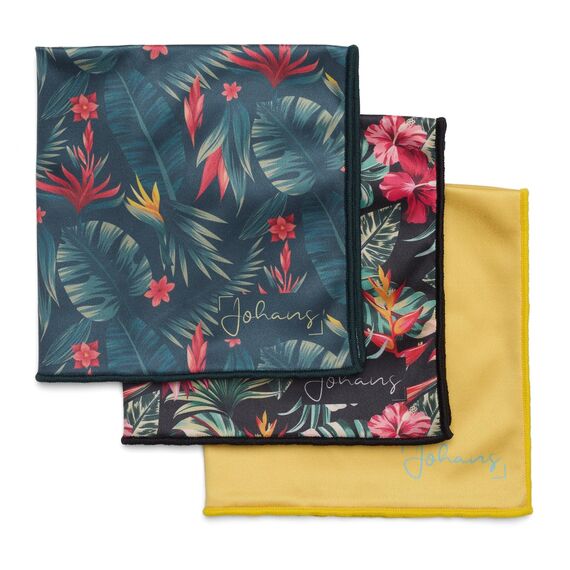 Johans® XXL Mikrofasertuch zur Reinigung von Smartphone, Tablet, Brille, Display, Kamera | Displaytuch, Brillenputztuch, Reinigungstuch | Optikerqualität in 30x30cm (3er Bundle: Nature Lovers)