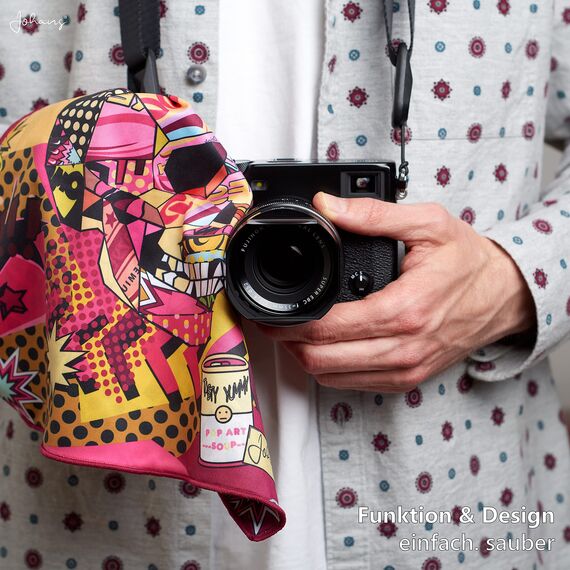 Johans® XXL Mikrofasertuch | Optikerqualität 30x30cm zur Reinigung von Brille, Smartphone, Tablet, Kamera | Brillenputztuch, Displaytuch (Rockabilly)