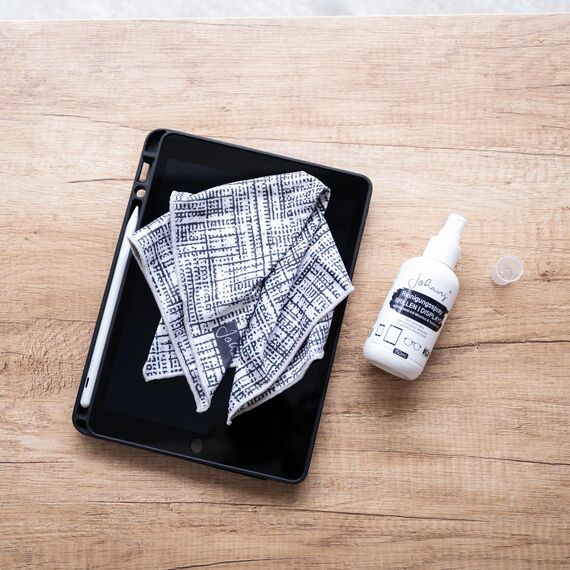 Johans® XXL Mikrofasertuch zur Reinigung von Smartphone, Tablet, Brille, Display, Kamera | Displaytuch, Brillenputztuch, Reinigungstuch | Optikerqualität in 30x30cm (3er Bundle: Black & White)