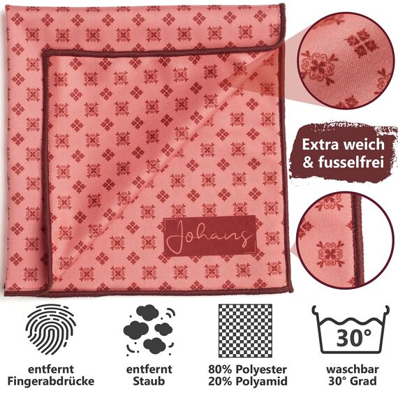 Johans® XXL Mikrofasertuch | Optikerqualität 30x30cm zur Reinigung von Brille, Smartphone, Tablet, Kamera | Brillenputztuch, Displaytuch (Oriental)