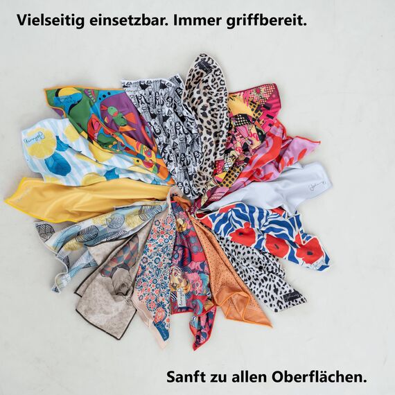 Johans® XXL Mikrofasertuch | Optikerqualität 30x30cm zur Reinigung von Brille, Smartphone, Tablet, Kamera | Brillenputztuch, Displaytuch (Bandana)