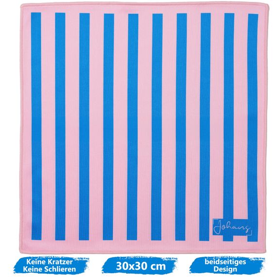 Johans® XXL Mikrofasertuch zur Reinigung von Smartphone, Tablet, Brille, Display, Kamera | Displaytuch, Brillenputztuch, Reinigungstuch | Optikerqualität in 30x30cm (Stripes)