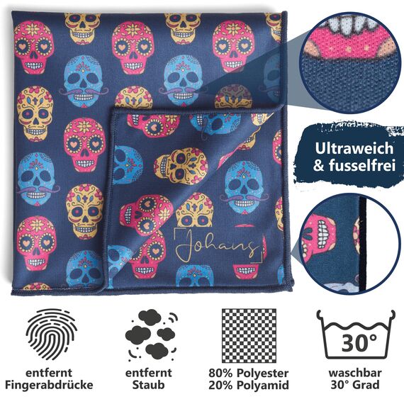 Johans® XXL Mikrofasertuch | Optikerqualität 30x30cm zur Reinigung von Brille, Smartphone, Tablet, Kamera | Brillenputztuch, Displaytuch, Poliertuch