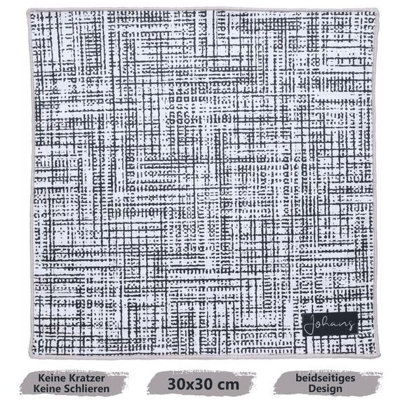 Johans® XXL Mikrofasertuch | Optikerqualität 30x30cm zur Reinigung von Brille, Smartphone, Tablet, Kamera | Brillenputztuch, Displaytuch (Aaron)