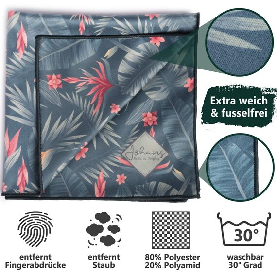 Johans® XXL Mikrofasertuch | Optikerqualität 30x30cm zur Reinigung von Brille, Smartphone, Tablet, Kamera | Brillenputztuch, Displaytuch