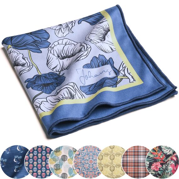 Johans® XXL Mikrofasertuch | Optikerqualität 30x30cm zur Reinigung von Brille, Smartphone, Tablet, Kamera | Brillenputztuch, Displaytuch (Mohn)